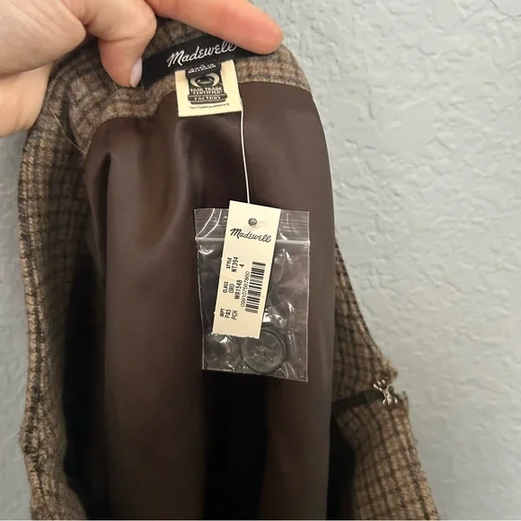 NWT Madewell Wool Blend Plaid Mini Skirt - Picture 10 of 12